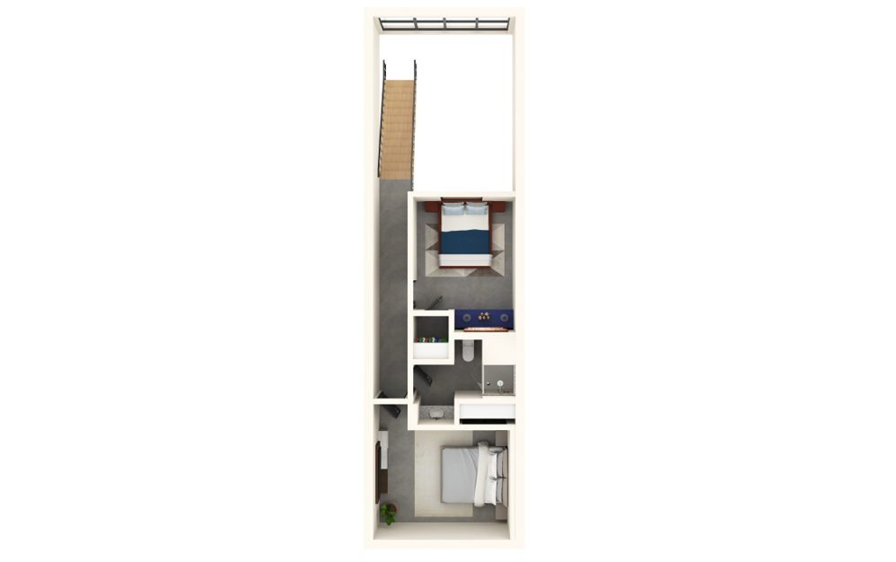 Judson - 2 bedroom floorplan layout with 2 baths and 1041 square feet. (Floor 2)